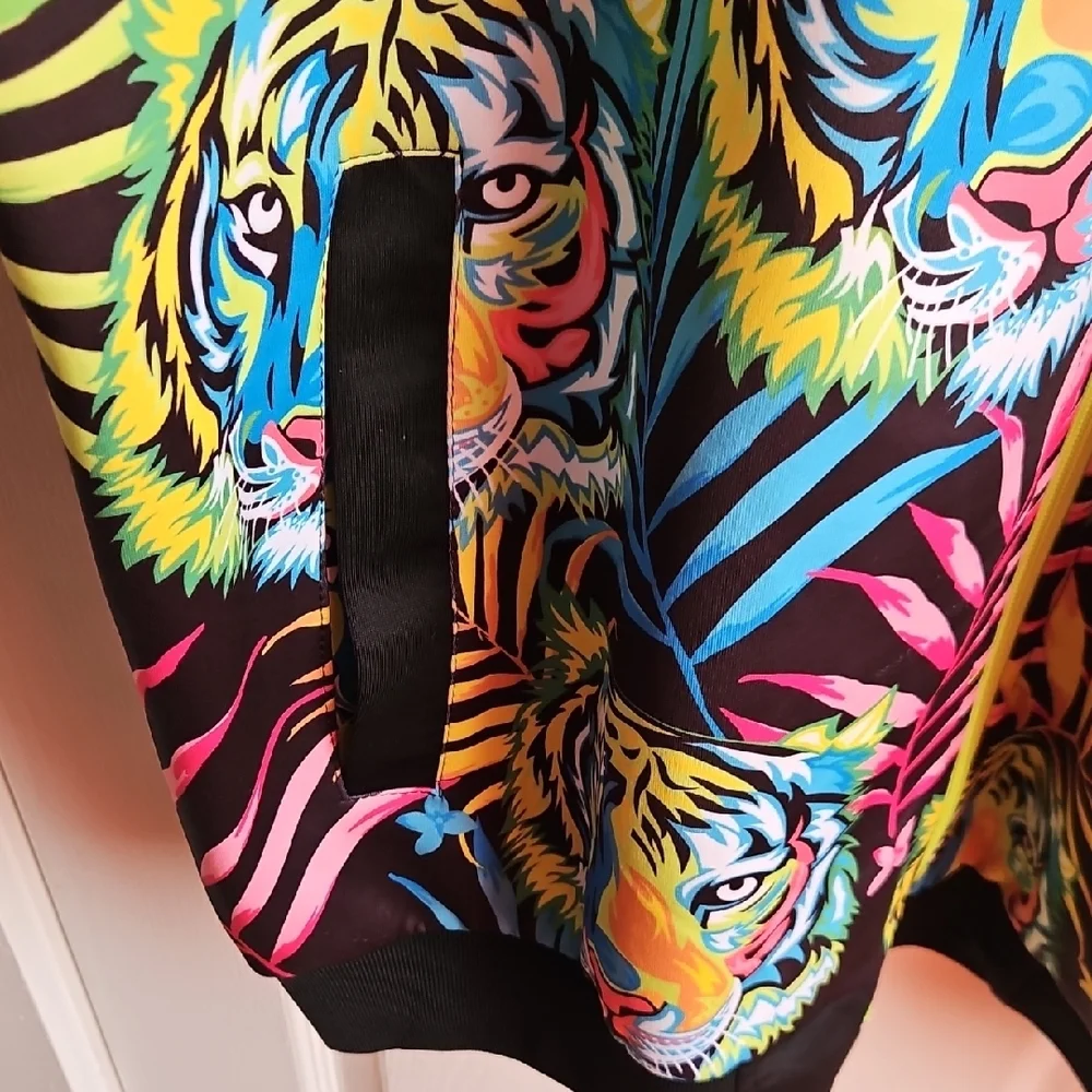Tropical Neon Tiger Zip-Up Jacket - Picture 3 of 4